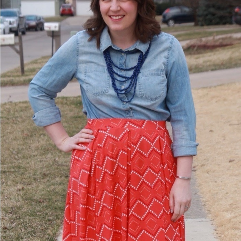 LuLaRoe Madison Pleated Skirt Extra Large 18-20 Hidden Pockets Soft Stretchy Mid - Picture 12 of 15